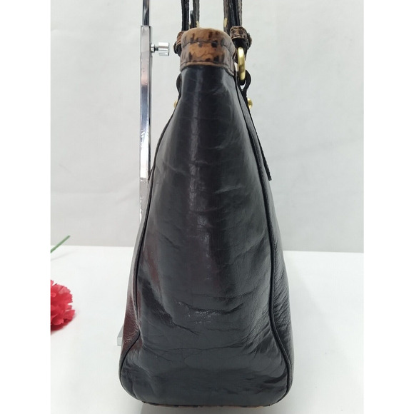 Brahmin Black Leather Double Handle Zipper Closure Tote Shoulder Bag - Picture 6 of 16